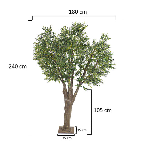 Artificial olive tree for outdoor and indoor use