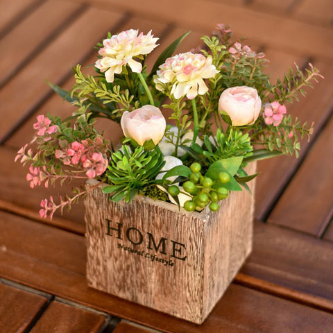 Wooden Flowers Vase Creative Plants Pot Succulents Flower Planter