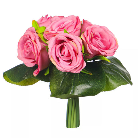 Buy 7 Heads Pink Artificial Silk Rose Flower