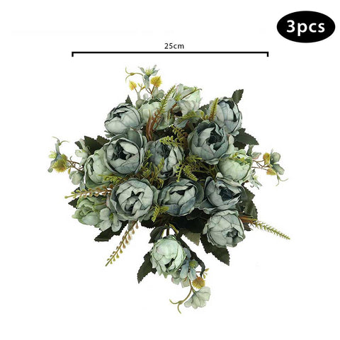 Artificial Mix Mini Peony Flower Green