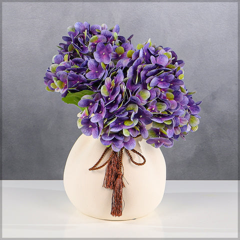 Style Cream Ceramic Vase with Ribbon