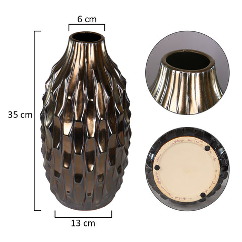 Multi-Faceted Design Ceramic Vase