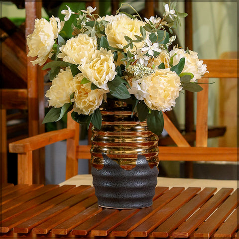 Black and Gold Modern Vase