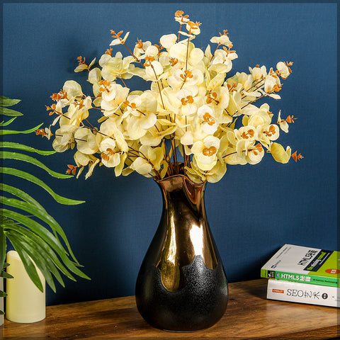 Gold and Matte Black Ceramic Vase