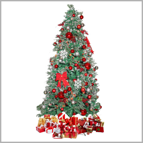 Frosted Tips Christmas Tree With Pine Cones 2.7m High