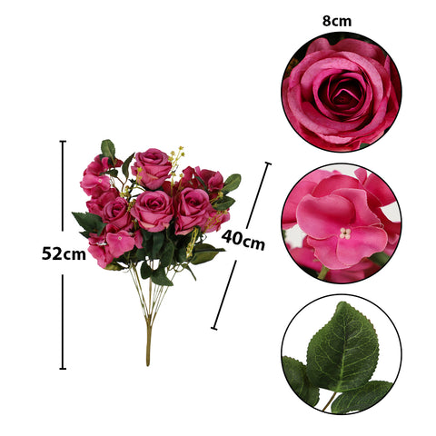 Artificial Silk Rose Hydrangea Flowers Pink