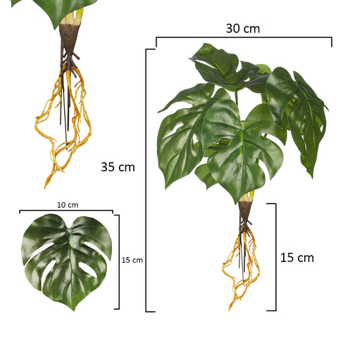 Artificial monstera bush for indoor greenery