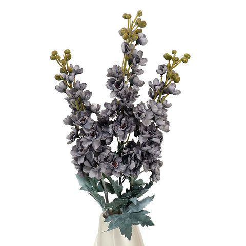 Artificial Silk Delphinium Flowers Gray