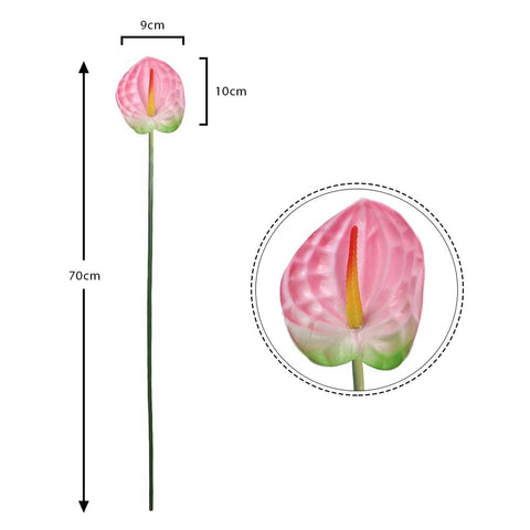 Artificial Single Anthurium Flower Pink