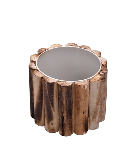 Round Shape Wood Planter