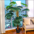 Artificial palm tree with realistic green leaves for home decor