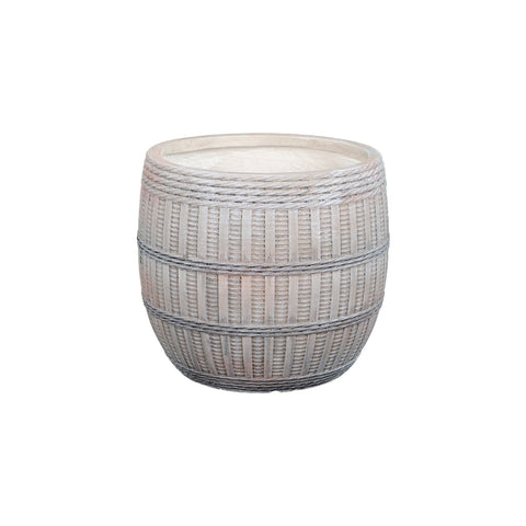 Round basket design concrete planter