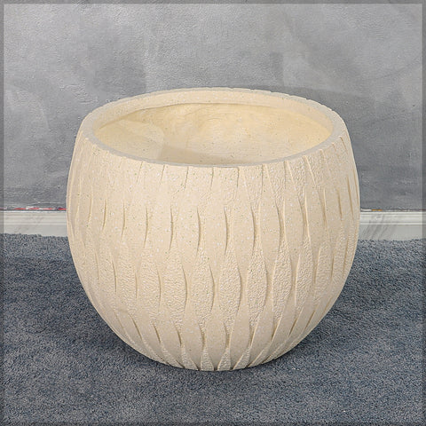 Round Cream Concrete Pot