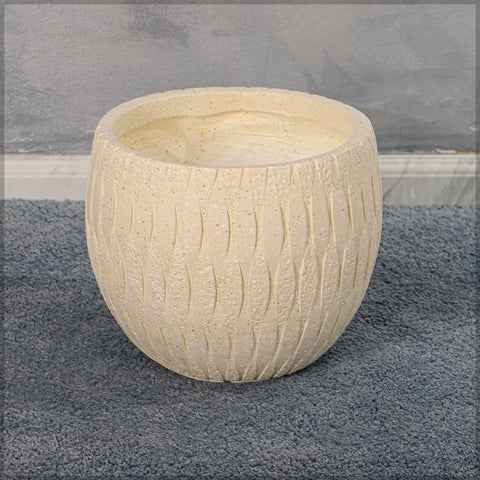 Round concrete pot for plants