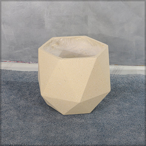 Diamond shaped cream planter for modern interiors