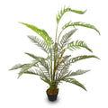 Fake ferns adding greenery to a modern living room