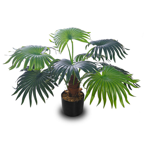 artificial palm plant with lush green artificial palm leaves