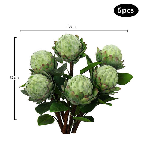 Artificial Mini Protea Flower Green