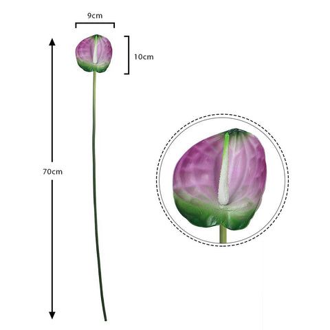 Artificial Single Anthurium Flower Purple