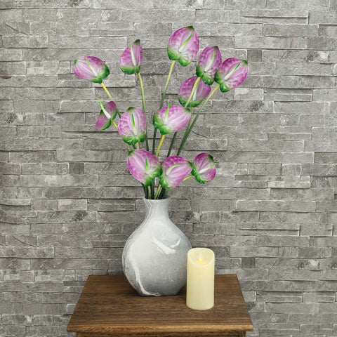 Artificial Single Anthurium Flower Purple