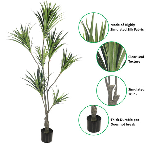 Artificial Potted Dracaena Marginata Plant