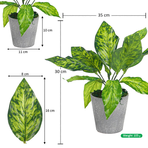 Artificial Potted Green Bunch Leaves