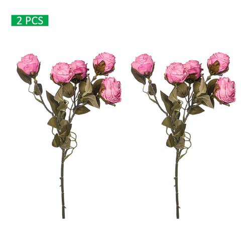 2pcs Artificial 5heads Silk Single Stem Flowers