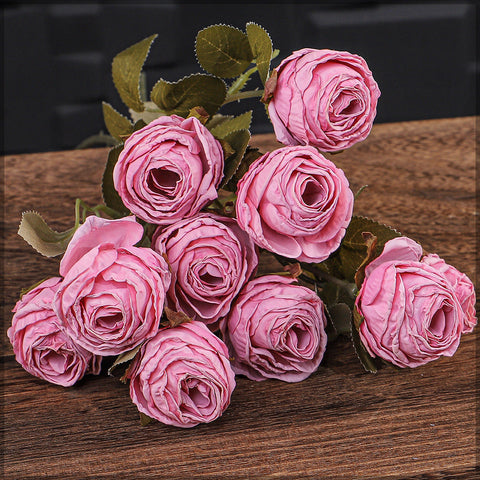 2pcs Artificial 5heads Silk Single Stem Flowers