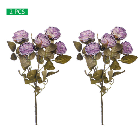 2pcs Artificial 5heads Silk Single Stem Flowers