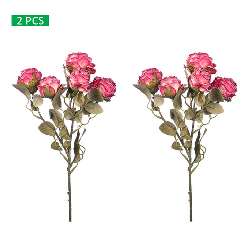 2pcs Artificial 5heads Silk Single Stem Flowers