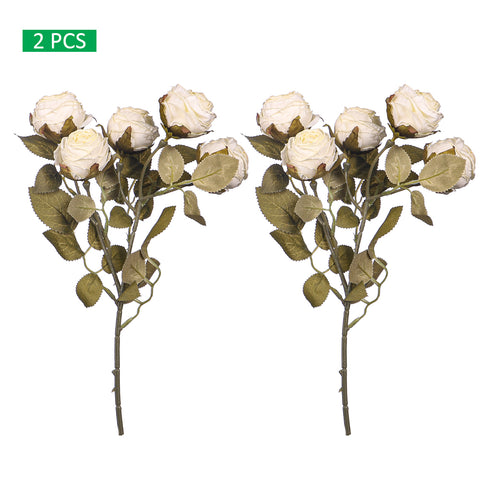 2pcs Artificial 5heads Silk Single Stem Flowers