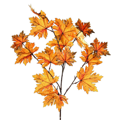 Artificial autumn maple branch leaves for fall decor