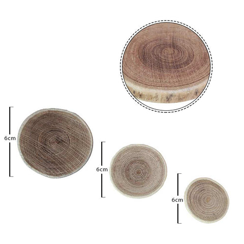 Natural Unfinished Wood Round Slice Chips