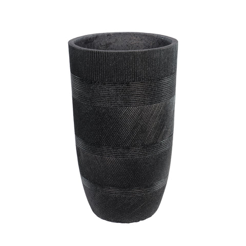 Elegant Concrete Vase with Black Lines