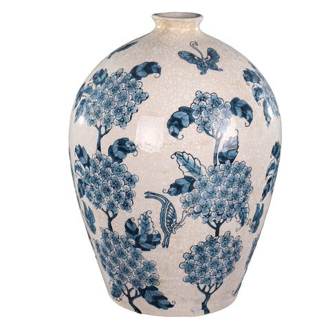 Blue Floral Ceramic Vase