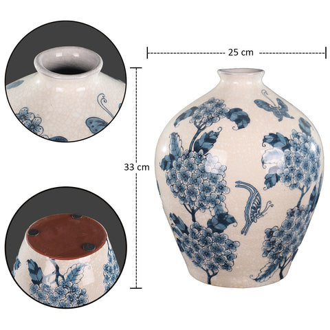 Blue Floral Ceramic Vase