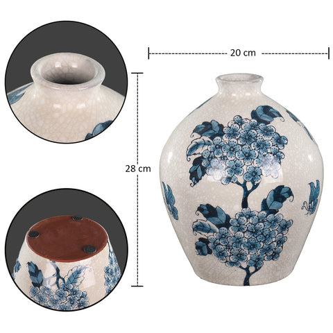 Blue Floral Ceramic Vase