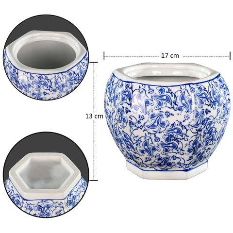 Decorative White/Blue Ceramic Vase