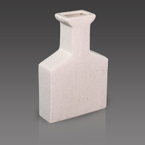 Bottle shaped white ceramic vase for modern home decor