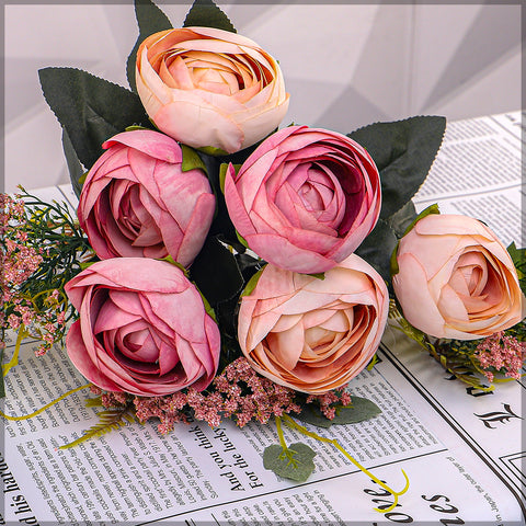 Artificial Silk Cabbage Rose Bunch