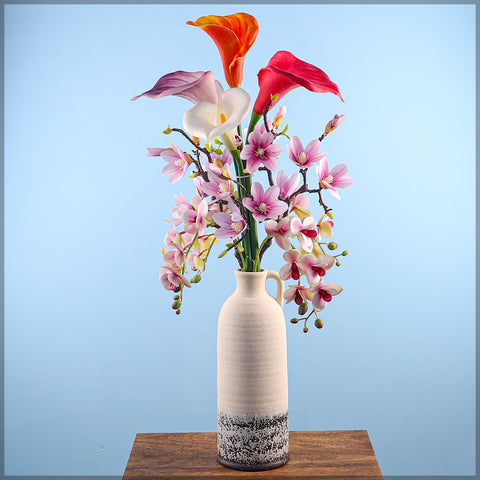 Cream Rust Ceramic Vase