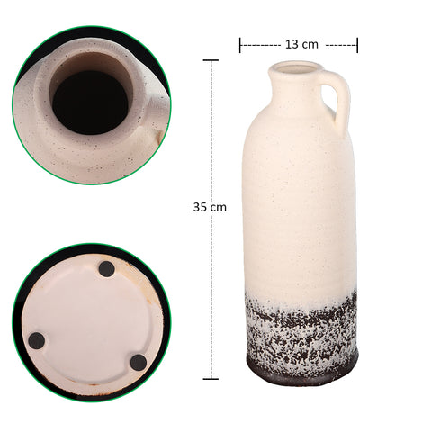 Cream Rust Ceramic Vase