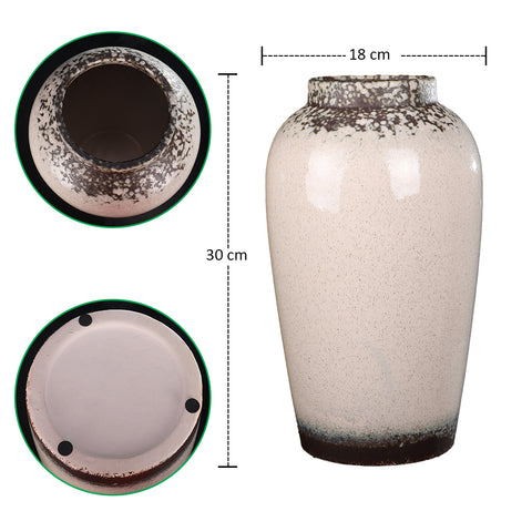 Cream Rust Ceramic Vase