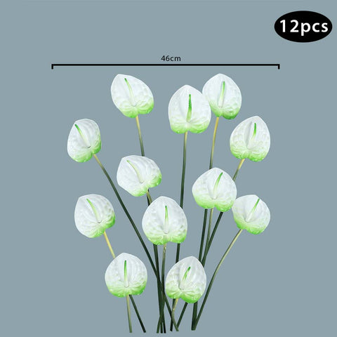 Artificial Single Anthurium Flower W-Green