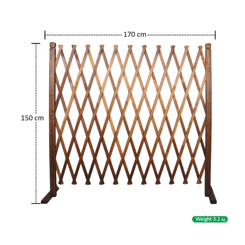 Extendable Wooden Grid Fence