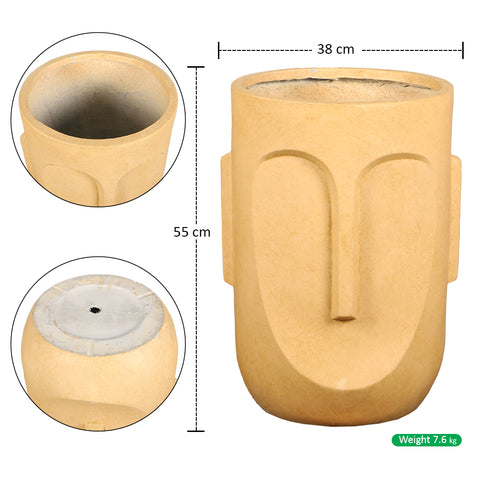 Concrete face pot for garden