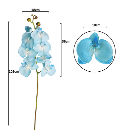 L-BLUE زهور الأوركيد الحريرية الاصطناعية