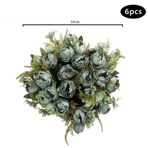 Artificial Mix Mini Peony Flower Green