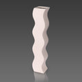 Textured ceramic vase with geometric wave design