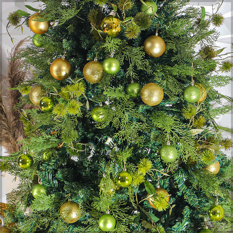 Green Christmas Tree with Cypress Leaves